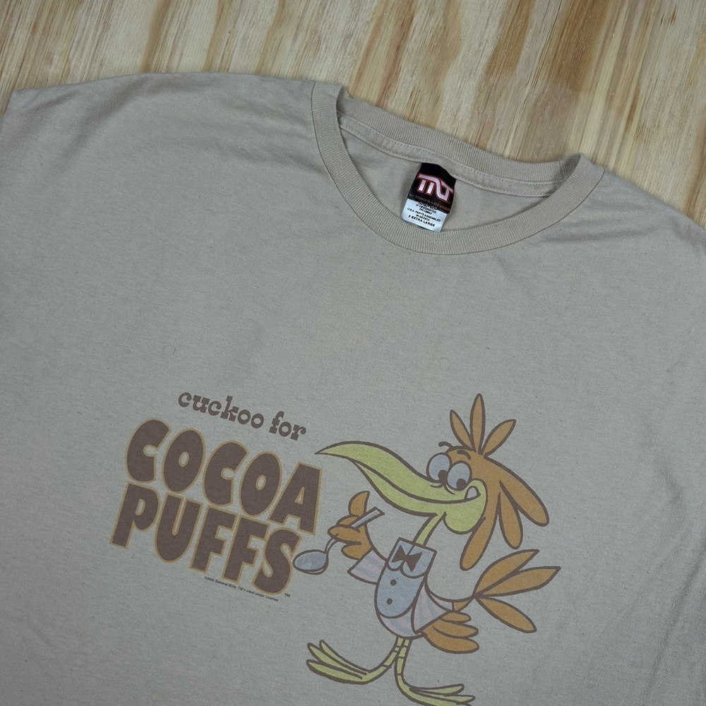 Vintage 2XL Tan Cocoa Puffs Cereal Promo Grunge Skater Y2K Tank Top Cut Off